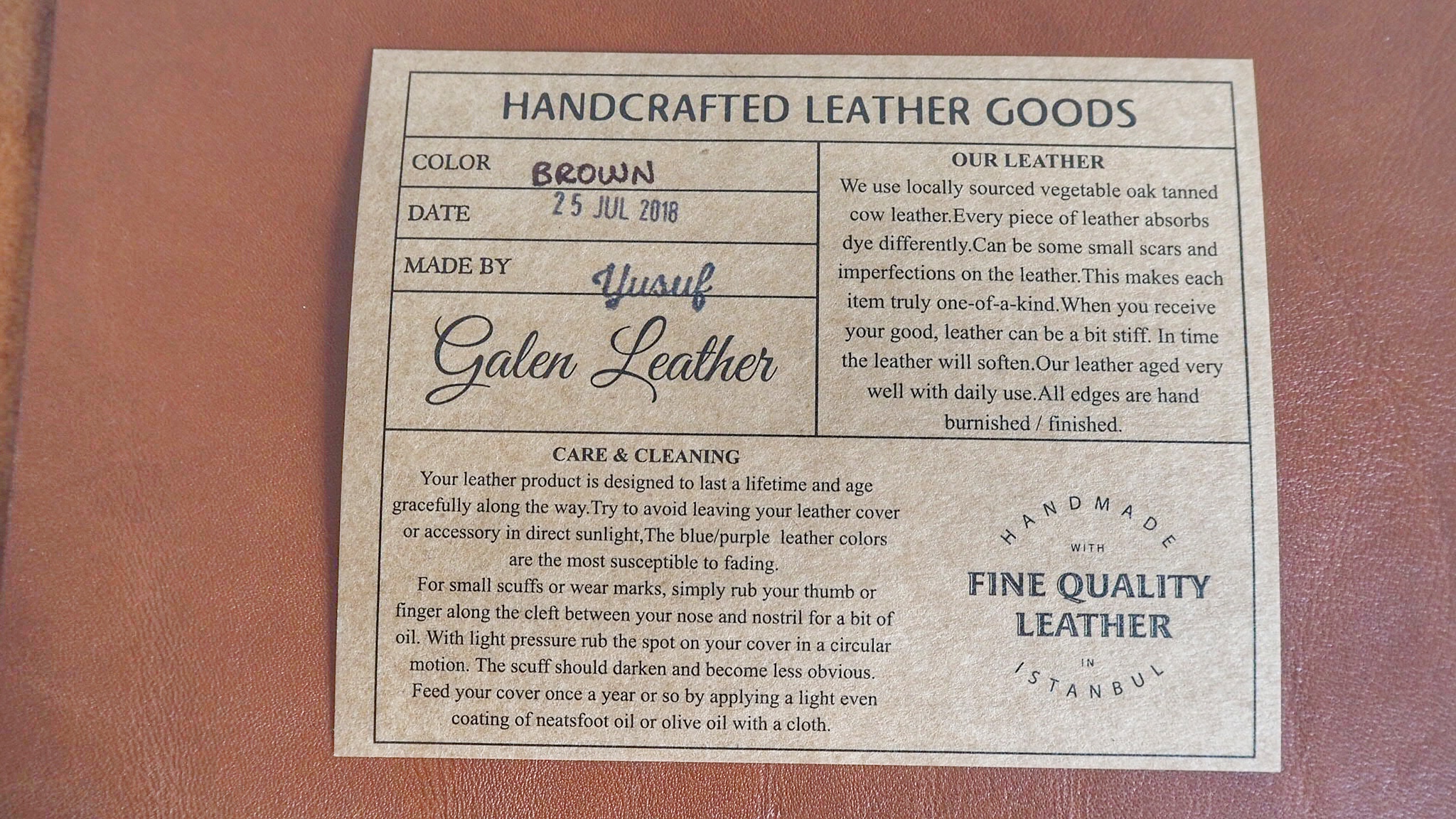 Leuchtturm1917 A4 Leather Cover Portfolio - Brown - Galen Leather