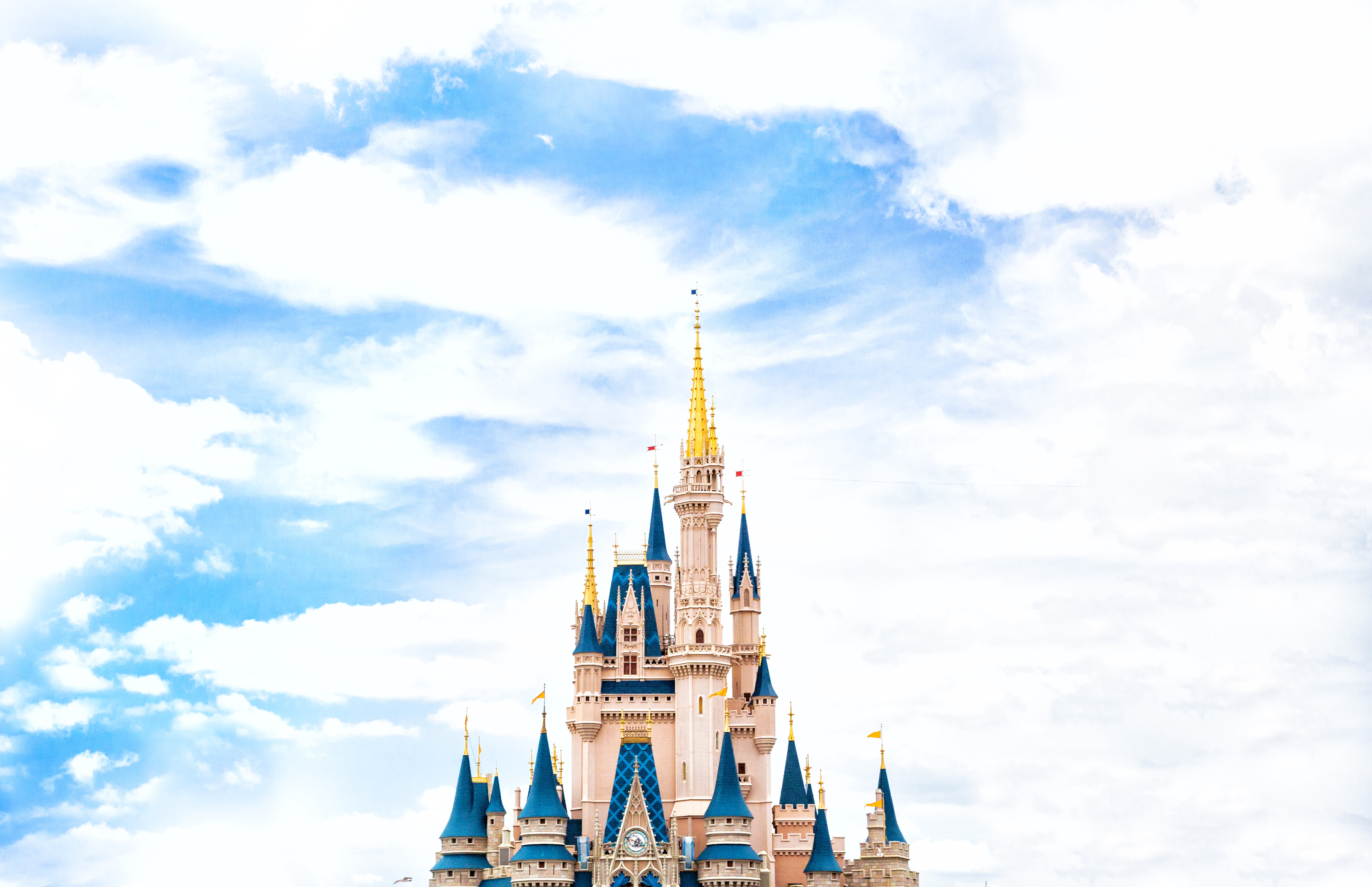 Disneyworld castle blue skies